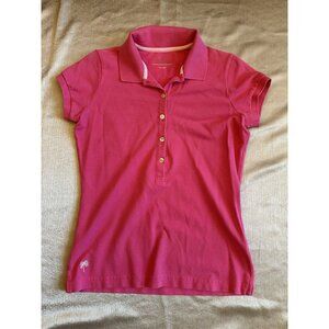 Lilly Pulitzer Polo Women's Small Pretty Pink Preppy Button Pima Cotton‎ Golf